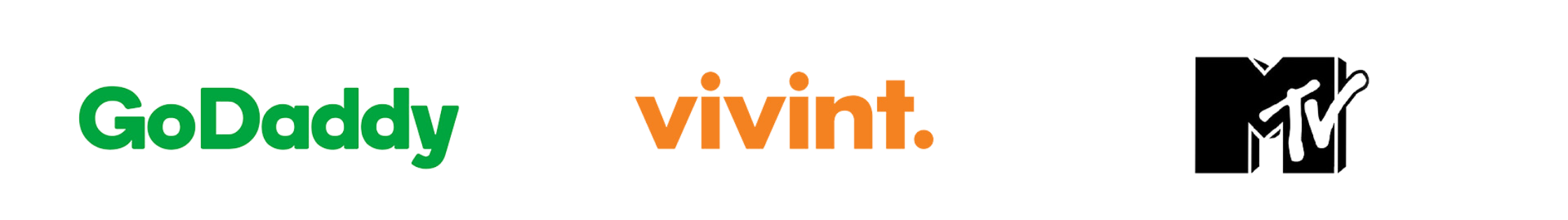 GoDaddy, Vivint, MTV
