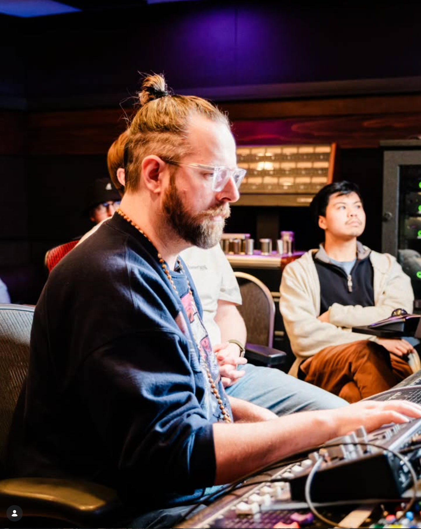 Caleb Loveless in the studio